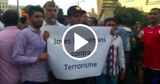 Musulmanes en Barcelona se manifiestan contra el terrorismo