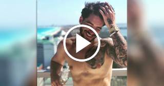 Maluma descubierto en la playa con una sexy morena en incómoda situación