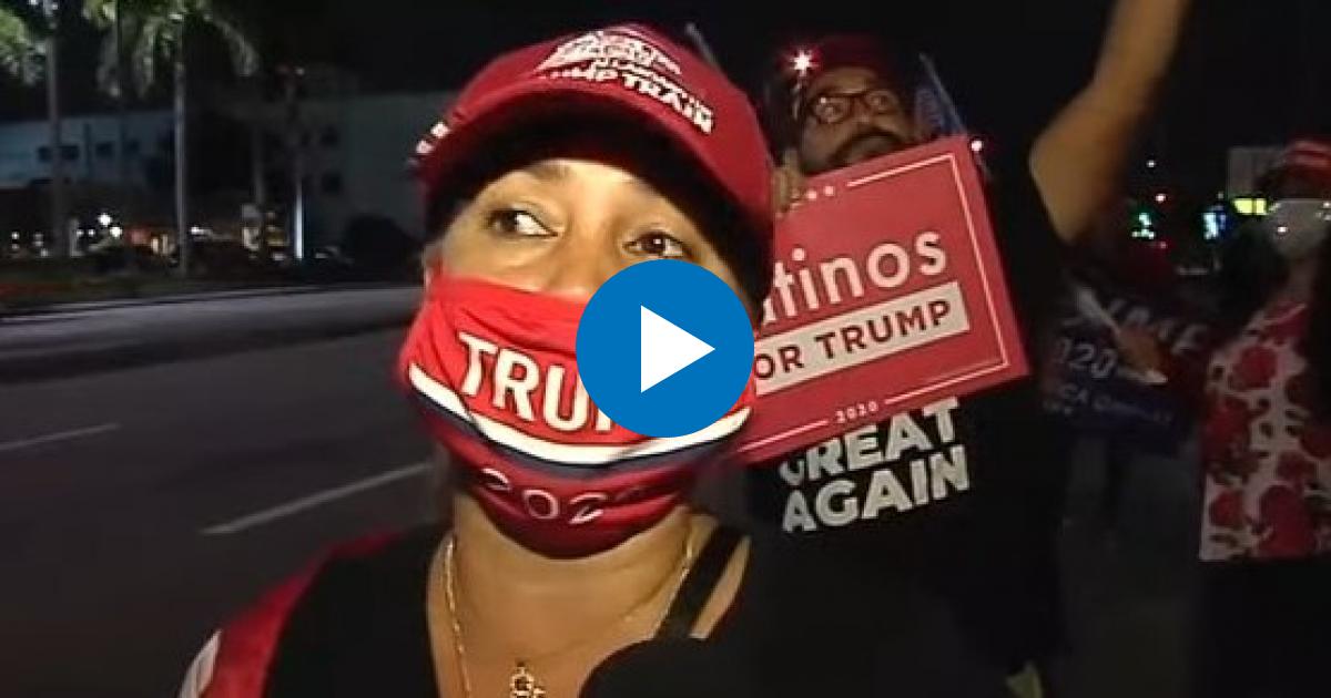 Manifestantes por Trump en Miami © Captura de video de YouTube de America TeVe Canal 41