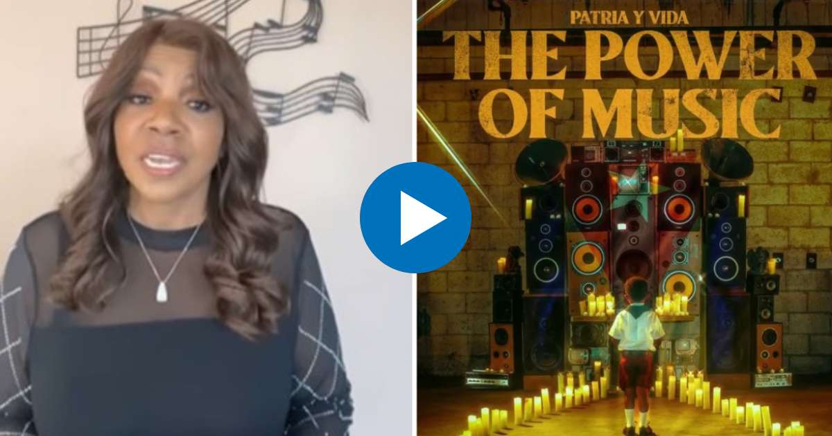 Gloria Gaynor y el cartel del documental “Patria y Vida” © Facebook / Yotuel