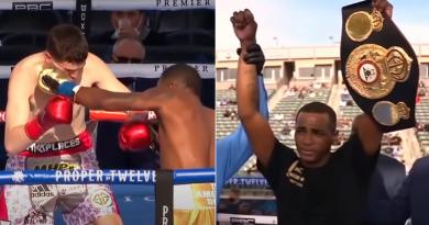 Boxeador cubano Erislandy Lara, campeón de la AMB tras ganar por KO al estadounidense Thomas LaManna