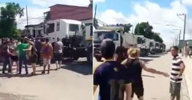 Régimen utiliza camiones para intentar romper cerco de vecinos en Arroyo Naranjo