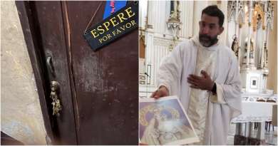 Vandalizan puerta de oficina de un sacerdote cubano en La Habana