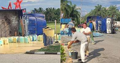 Se vuelca camión cargado de pintura en Camagüey