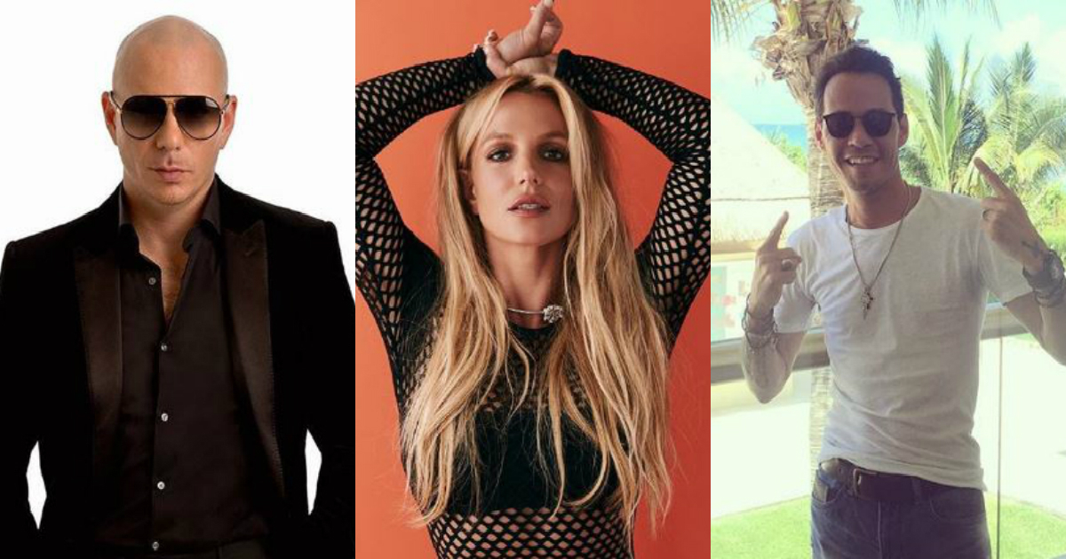 Instagram / Pitbull, Britney Spears y Marc Anthony