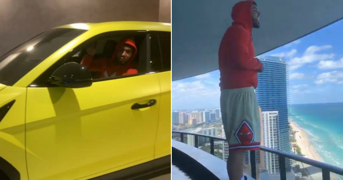 La última excentricidad de Anuel AA: subir su Lamborghini al piso 40 de un  rascacielos de Miami