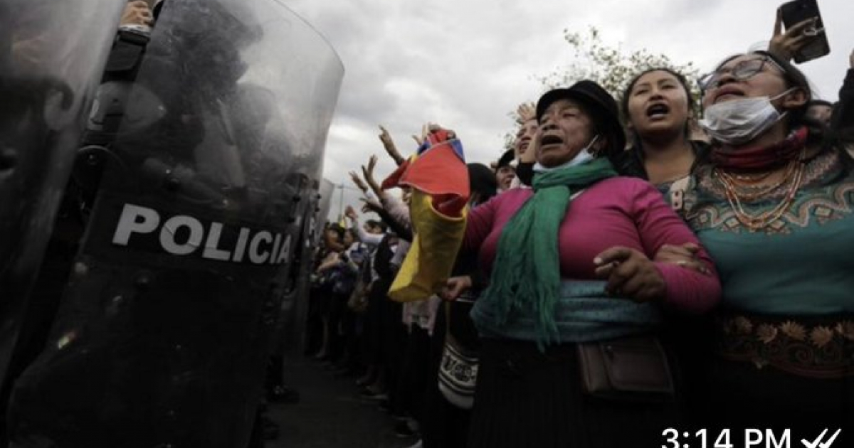 Protestas en Quito © Twitter / Comisión Interamericana de Derechos Humanos