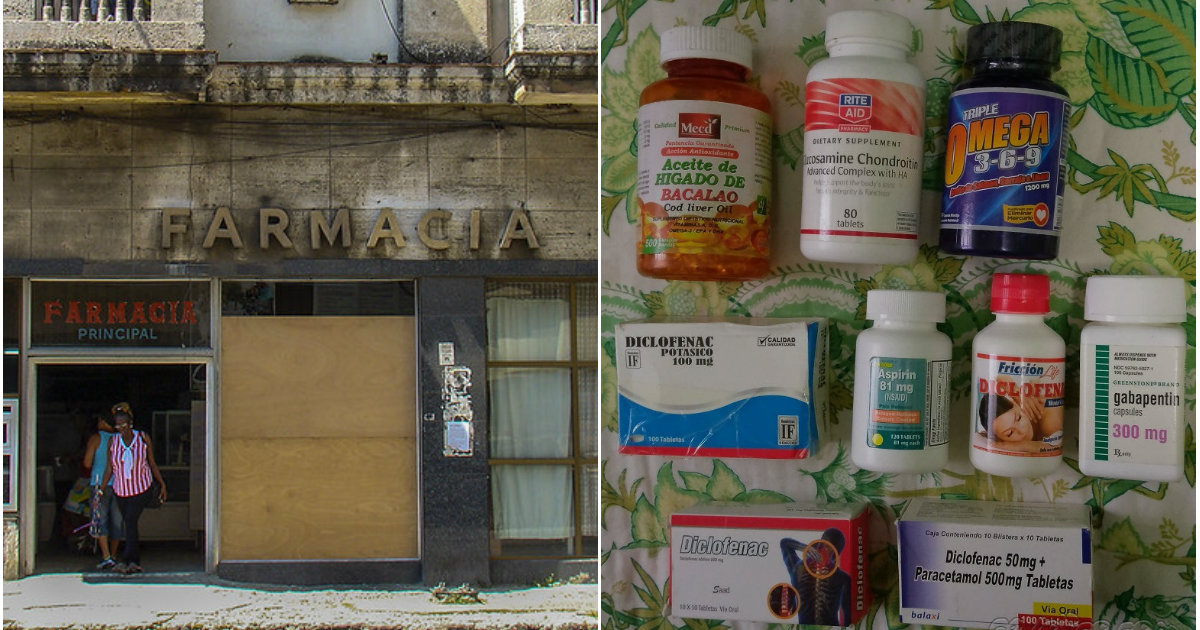 Farmacia en La Habana / Medicinas importadas © Collage