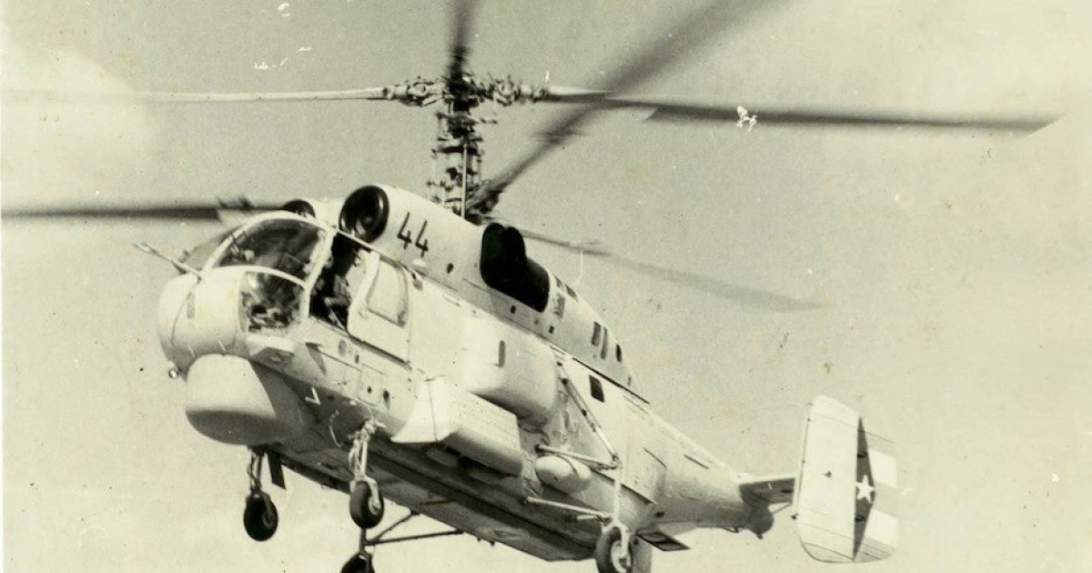 Un helicóptero Ka-28-44 cuando todavía estaba en servicio activo en Cuba © Facebook Fanáticos de la Aviación Militar Cubana