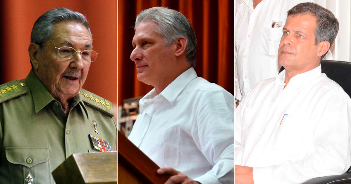 Raúl Castro, Miguel Díaz-Canel y Luis Alberto Rodríguez López-Calleja (Imagen de archivo) © Collage CiberCuba