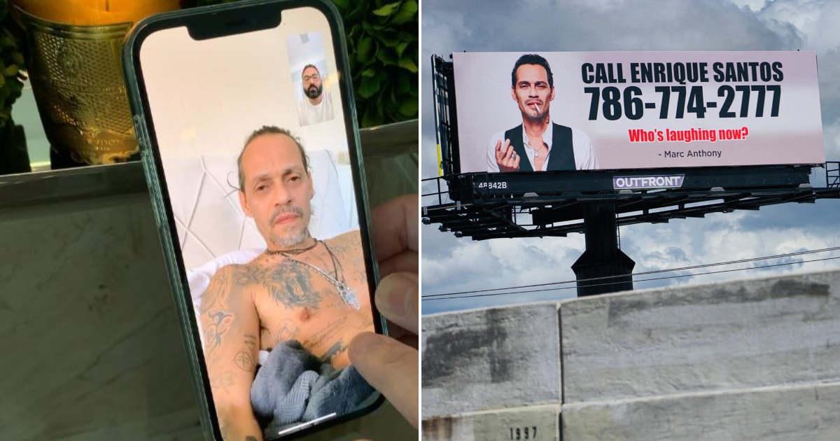 Marc Anthony takes revenge on Enrique Santos by hanging his phone number on a billboard in Miami