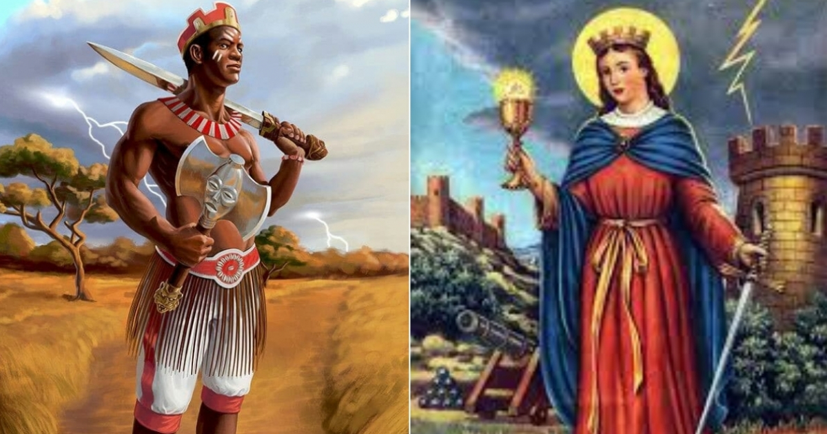Ilustraciones de Changó y Santa Bárbara © Wikimedia Commons