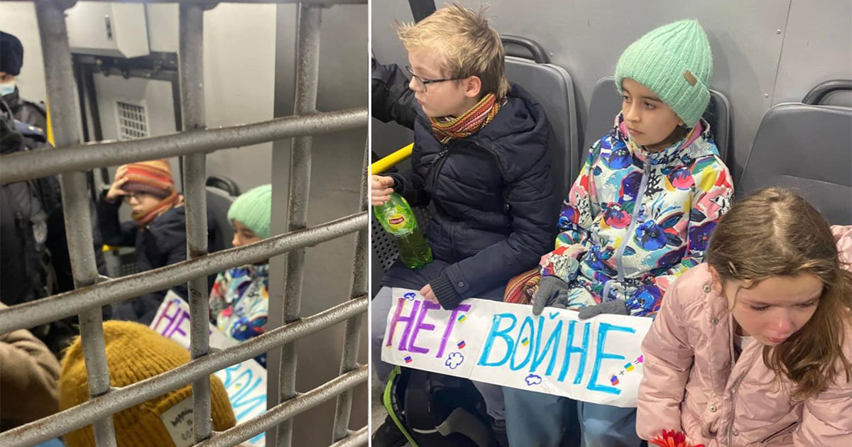Niños rusos detenidos © Facebook / Alexandra Arkhipova