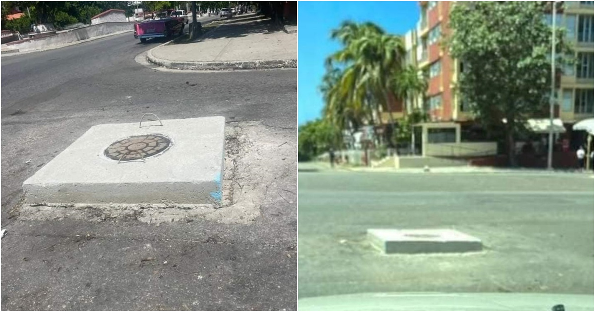 Una "alcantarilla 3D" en La Habana © Facebook Accidentes de Buses y Camiones