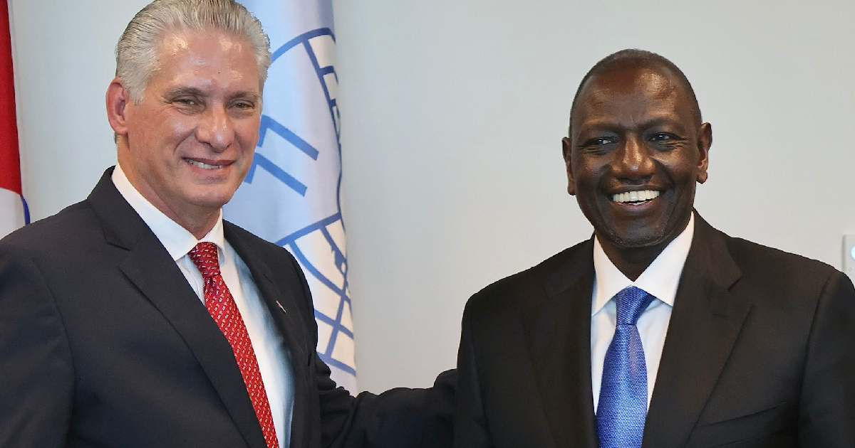 Miguel Díaz-Canel y le presidente de Kenia © X / Miguel Díaz-Canel Bermúdez