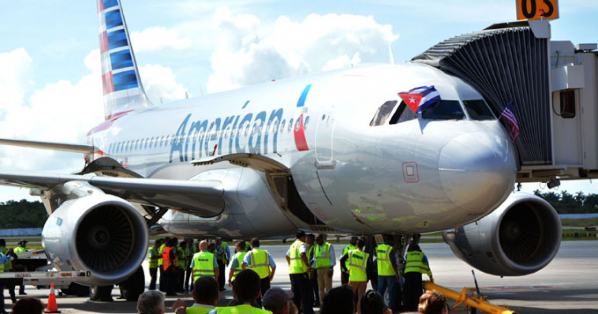 Arribó ayer domingo el primer vuelo de American Airlines de la ruta